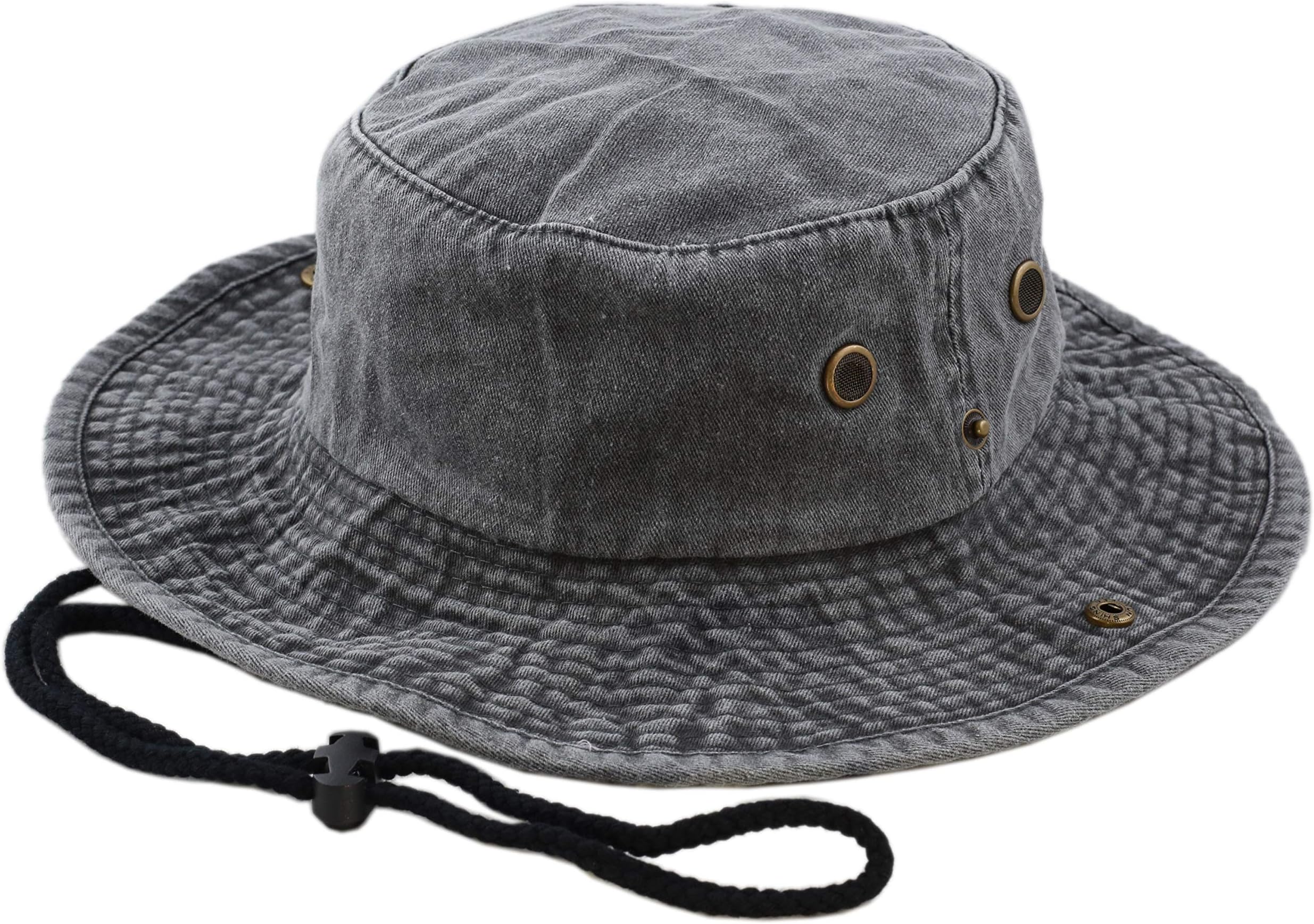 Cotton Stone-Washed Safari Wide Brim Foldable Double-Sided Sun Boonie Bucket Hat