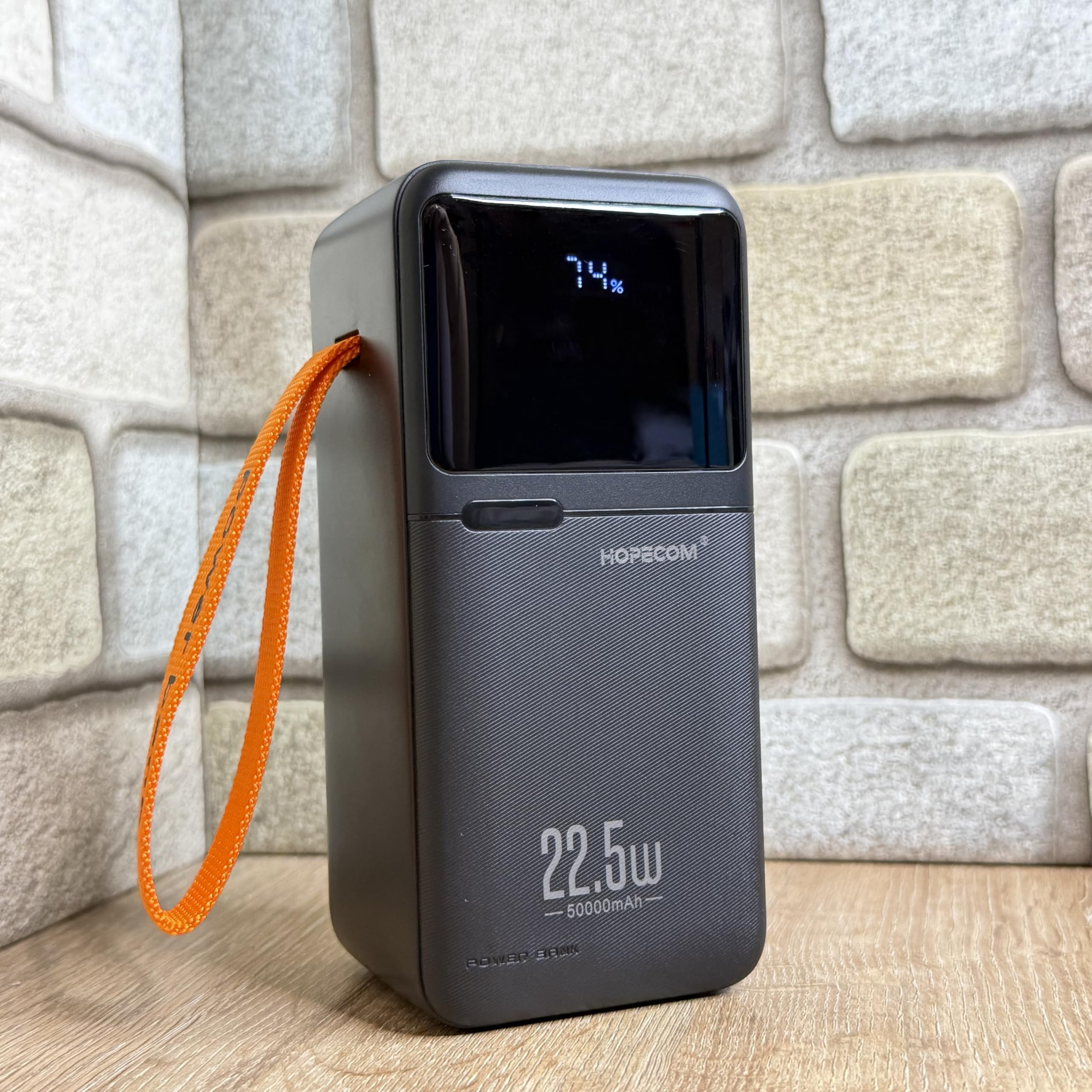 Power Bank de 50000mAh con Carga rápida, batería Externa de Gran Capacidad con Cable USB‑C Integrado y Pantalla LED 6 Salidas, Linterna, batería portátil para Camping