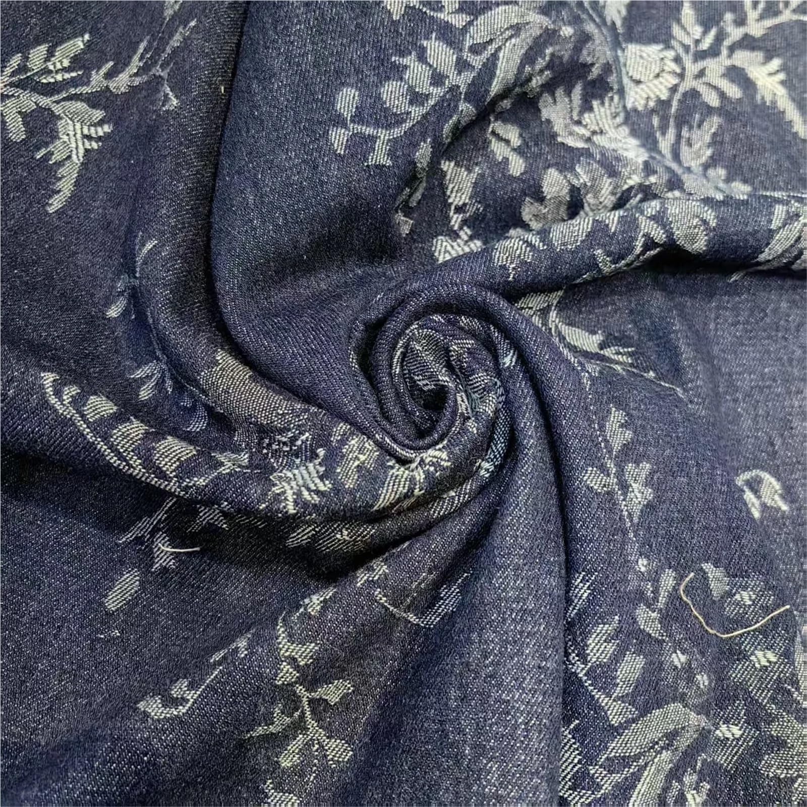 Tela Vaquera De AlgodóN Tela vaquera lavada Jacquard for manualidades, almohadas, zapatos, sombreros, ropa de moda, Material costura Diy por metro Tela De Costura(Dark blue,1.5 meters)