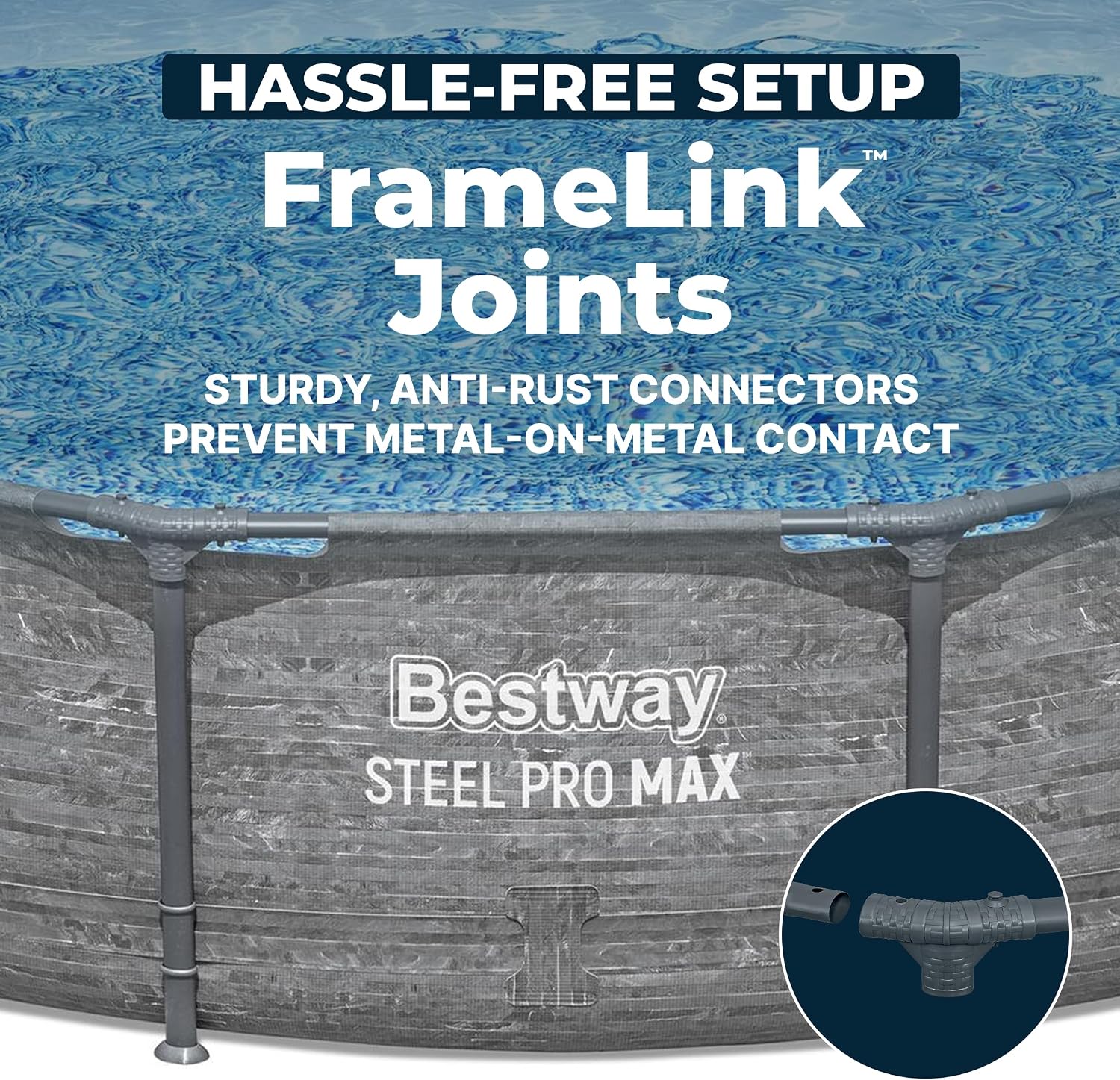 Bestway Steel Pro MAX 12' x 30" Above Ground Pool, Round Metal Frame Outdoor Swimming Pool Set with Filter Pump, Stacked Stone Print