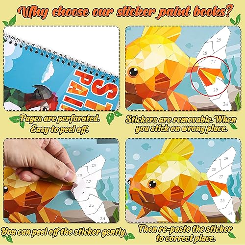 Miniatura 5 de 90shine 2 libros de calcomanías para niños de 4 a 8 años, diseños temáticos de zoológicos para mascotas, regalo de fiesta, crea 22 imágenes