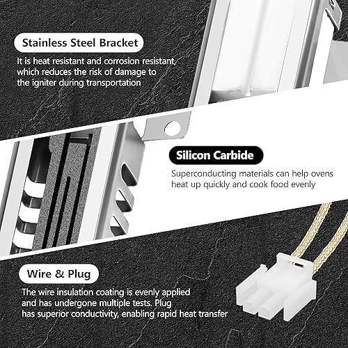 Miniatura 2 de 【𝟭 𝗬𝗲𝗮𝗿 𝗪𝗮𝗿𝗿𝗮𝗻𝘁𝘆】WB13K21 Oven Igniter Replacement DG94-00520A for Gas Stove, Fit for G-E xl44 Ken-more Hot-point Sam-sung, Rplaces Nor-ton 501a