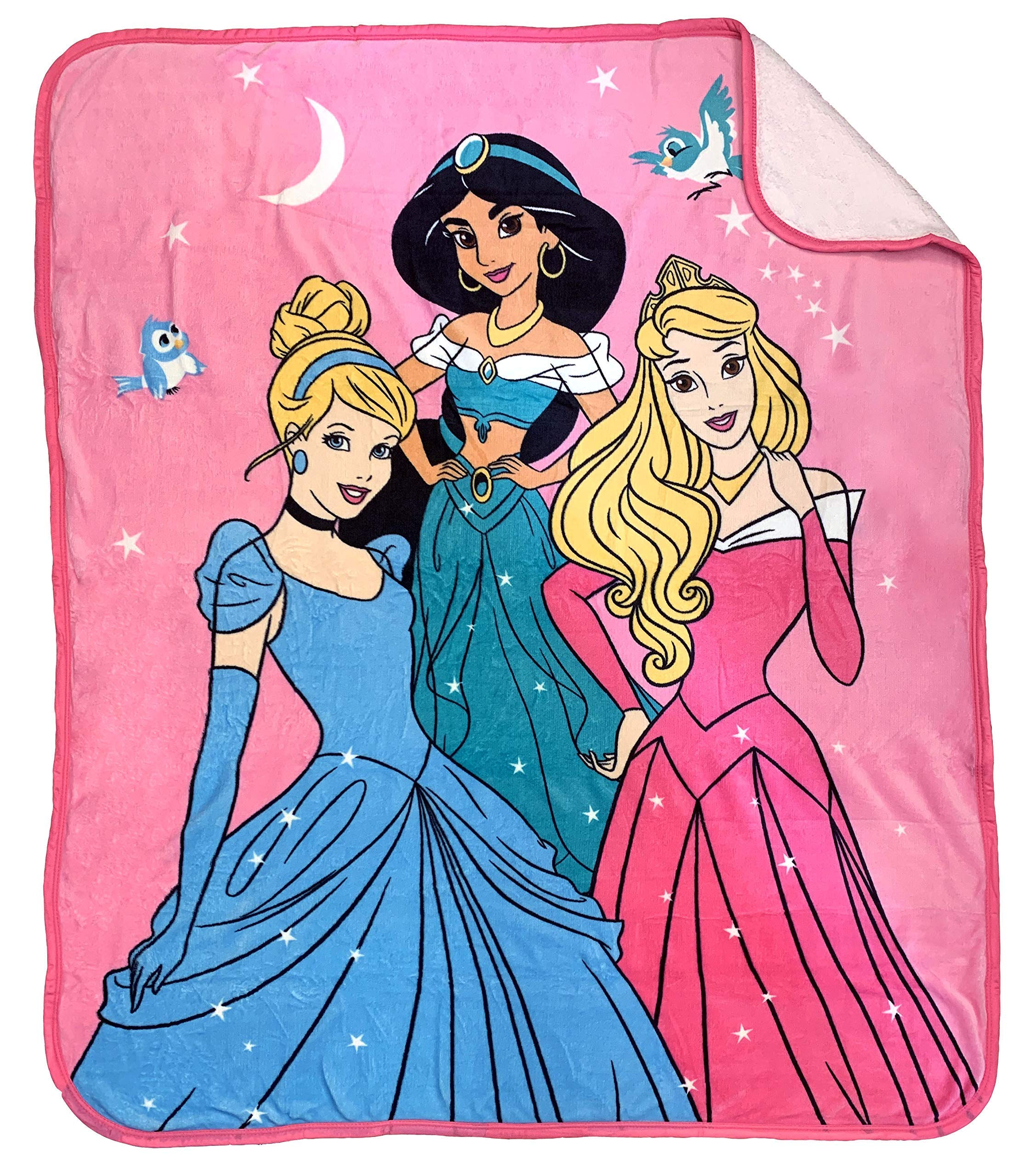 Buy Disney Princess Sparkle Sherpa Throw Blanket Measures 50 x 60