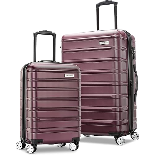 Samsonite Omni 2 Hardside 2 Piece Set - Includes Carry-On & Medium Checked Suitcases - 360° Dual Spinner Wheels - Integrated TSA Lock & Expansion - Amazon Exclusive - Nature Merlot