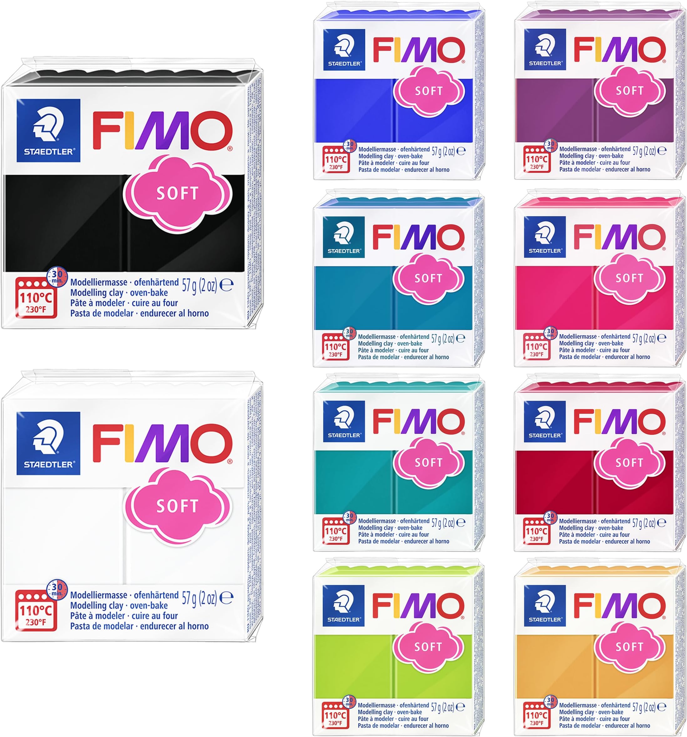 Fimo Soft Assorted Pack of 10 x 56g