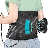 Vista 1 de DARLIS Back Brace Support Belt with Inflatable Lumbar Pad - Extra Support for Lower Back Pain, Herniated Disc, Sciatica, Scoliosis, Adjustable
