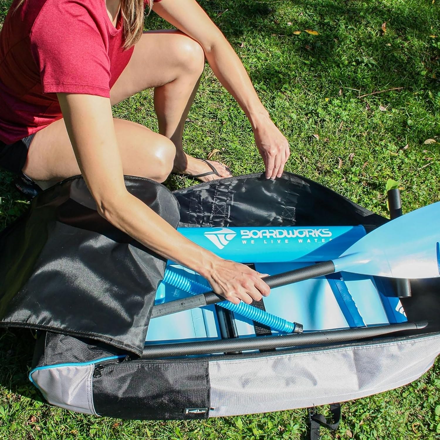 Boardworks - Rolling Board Bag - Comfortable padded backpack shoulder straps - Durable urethane roller wheels - Black