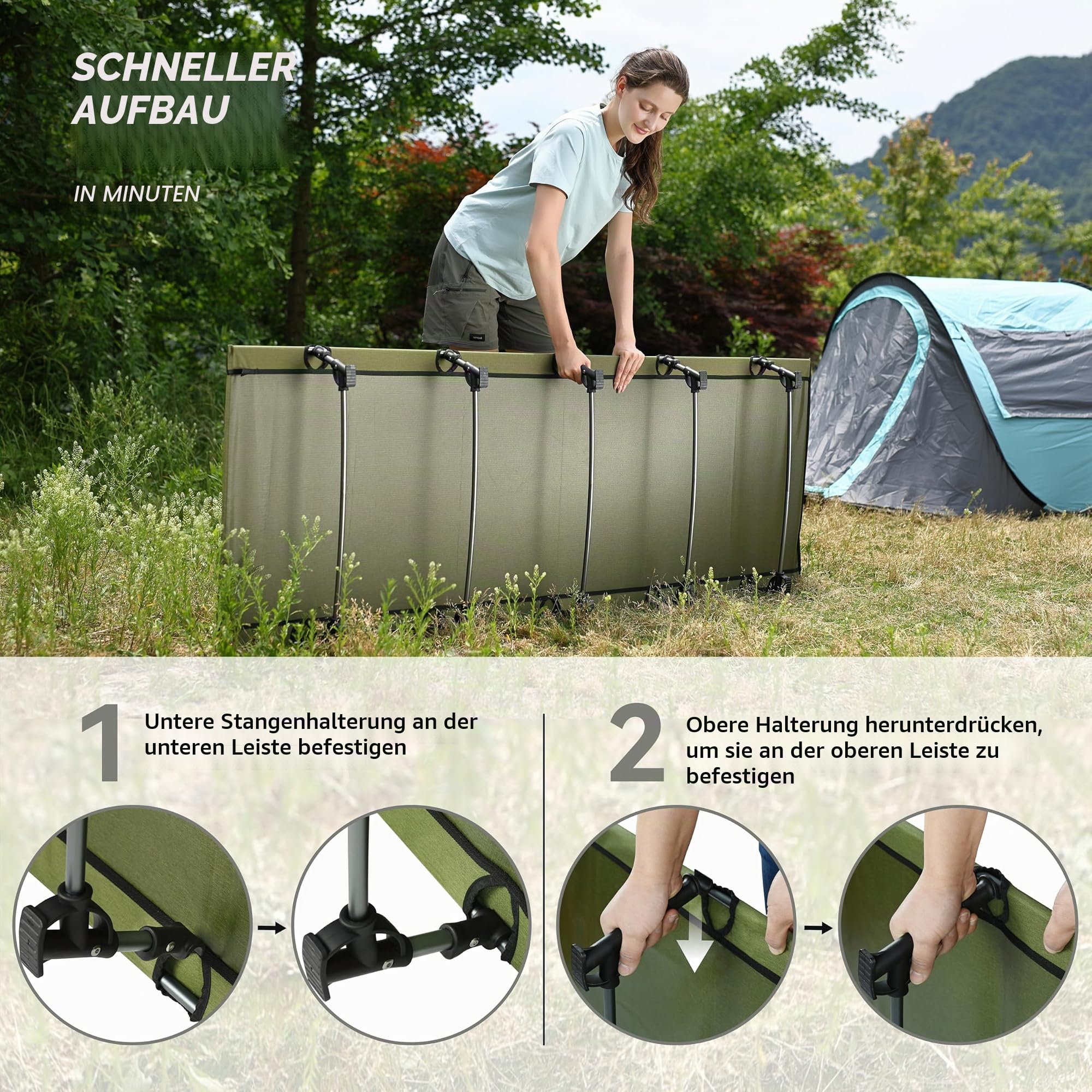 MARCHWAY Ultralight Folding Tent Camping Cot Bed, Portable Compact for Outdoor Travel, Base Camp, Hiking, Mountaineering, Lightweight Backpacking