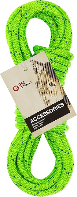 GM CLIMBING 6mm Accessory Cord Rope Double Braid Pre Cut CE (Green Flecks, 6mm 20ft/6.2m)