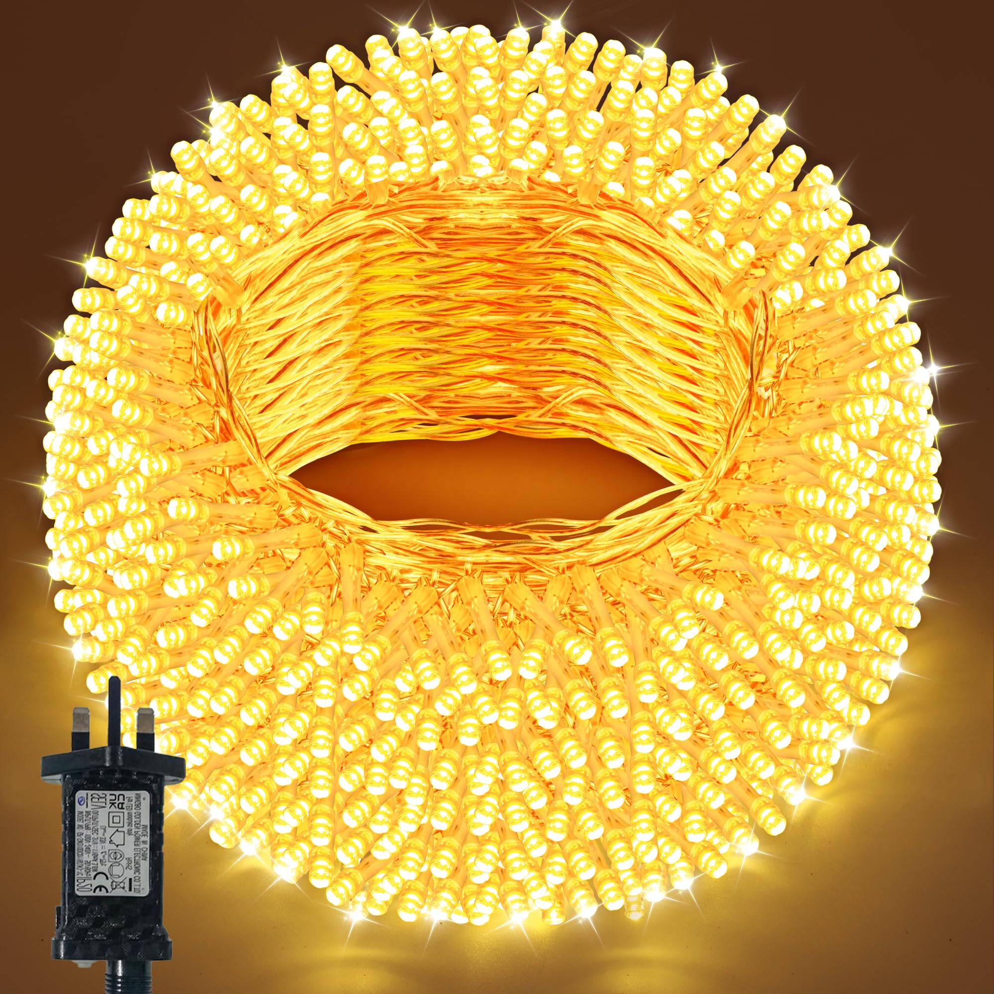 Bszatan Fairy Lights Plug in, 20m 200 LED Outdoor String Light Mains Powered,Waterproof Fairy Lights with 8 Modes, Bright Warm White Lighting Outside Indoor Bedroom Garden Tree Decorations