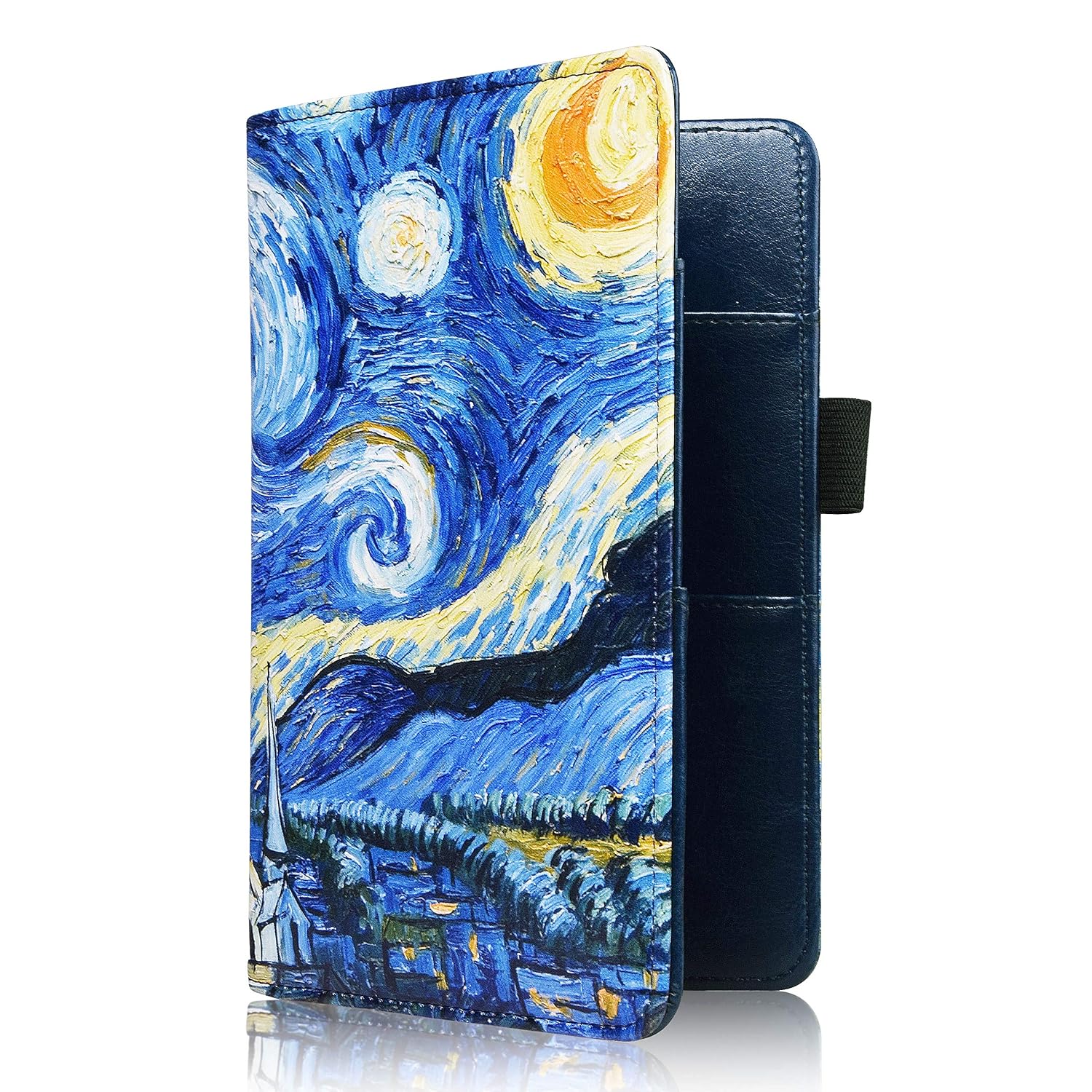 YuanKanJu YOMFUN Server Book Organizer for Waitress Book,Blue Van Gogh Waiter Serving Book, Waitstaff Book Waiter Book Server Guest Book Server Wallet Waitress Checkbook 5X7.7”(Starry Night)
