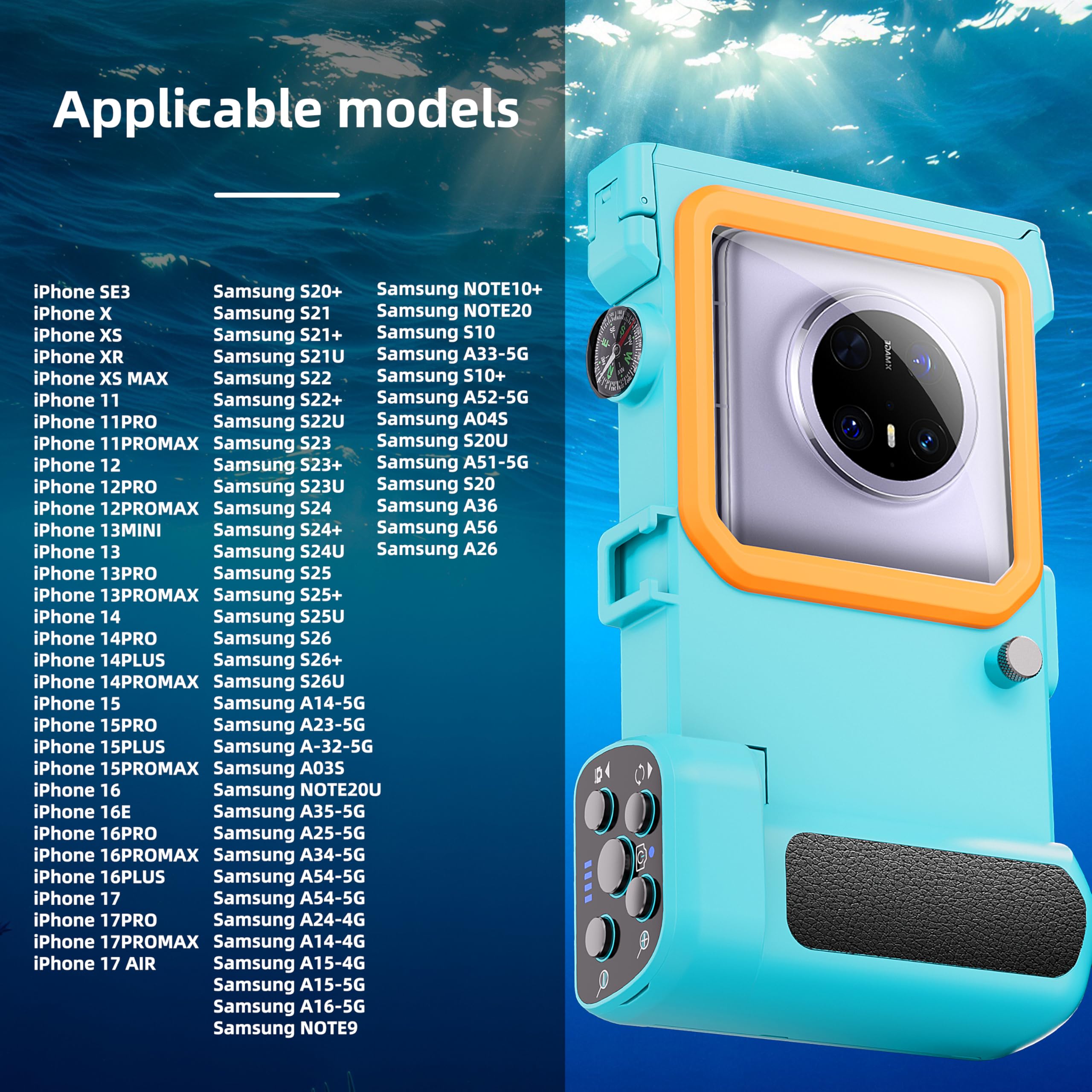 Wasserdichte Handyhülle Unterwasser Wasserfeste 15m Handy Wasserschutzhülle Handytasche Wasserdicht Schwimmen Baden für iPhone 16 Pro 16 Pro Max 15 Pro 15 Pro Max 14 13 12 Pro 1213 14 Pro Max
