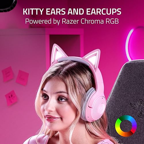 Miniatura 2 de Razer Kraken Kitty V2 BT Auriculares inalámbricos RGB orejas y auriculares Chroma RGB Kitty - Controladores Bluetooth 0.205-1.575 in - Micrófonos
