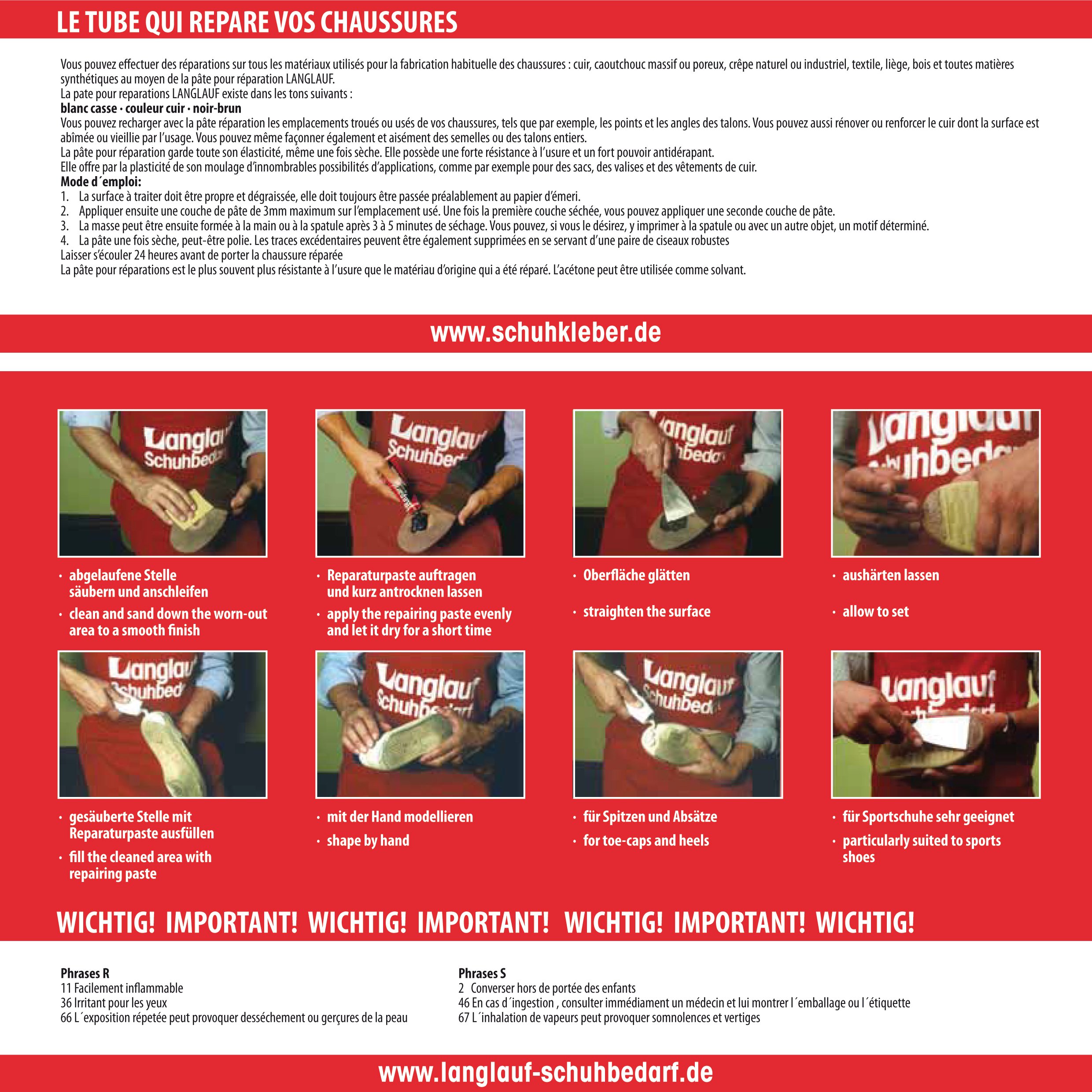 langlauf shoe repair paste