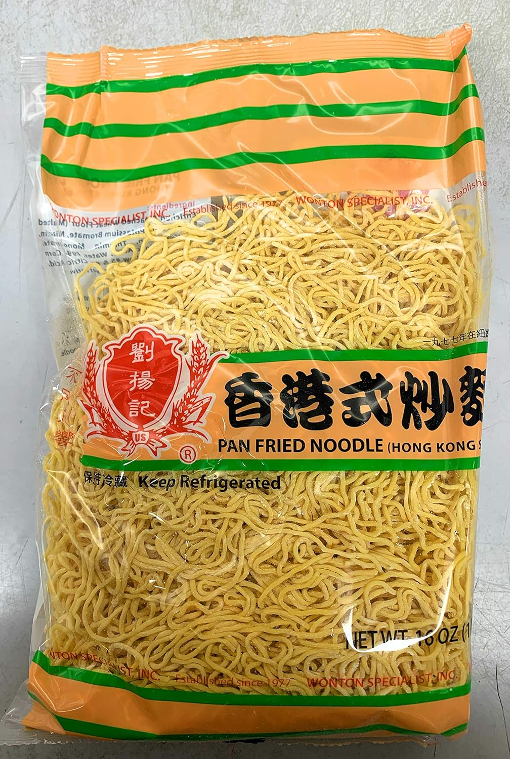 Hong Kong Style Panfried Noodle 香港式炒麵 16 oz x 2 Bags Production Date on the label. Shelf life - 6 months by freezer and Upon receipt of delivery, put in the freezer.