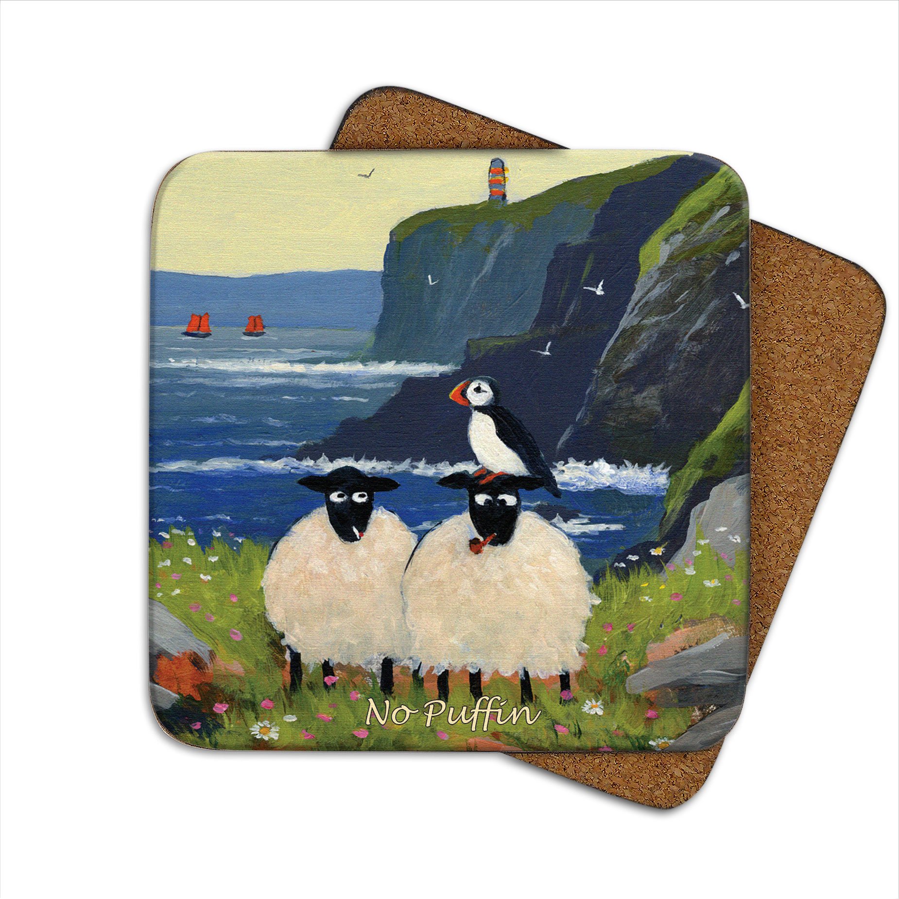 Thomas Joseph No Puffin Coaster By - Funny Sheep