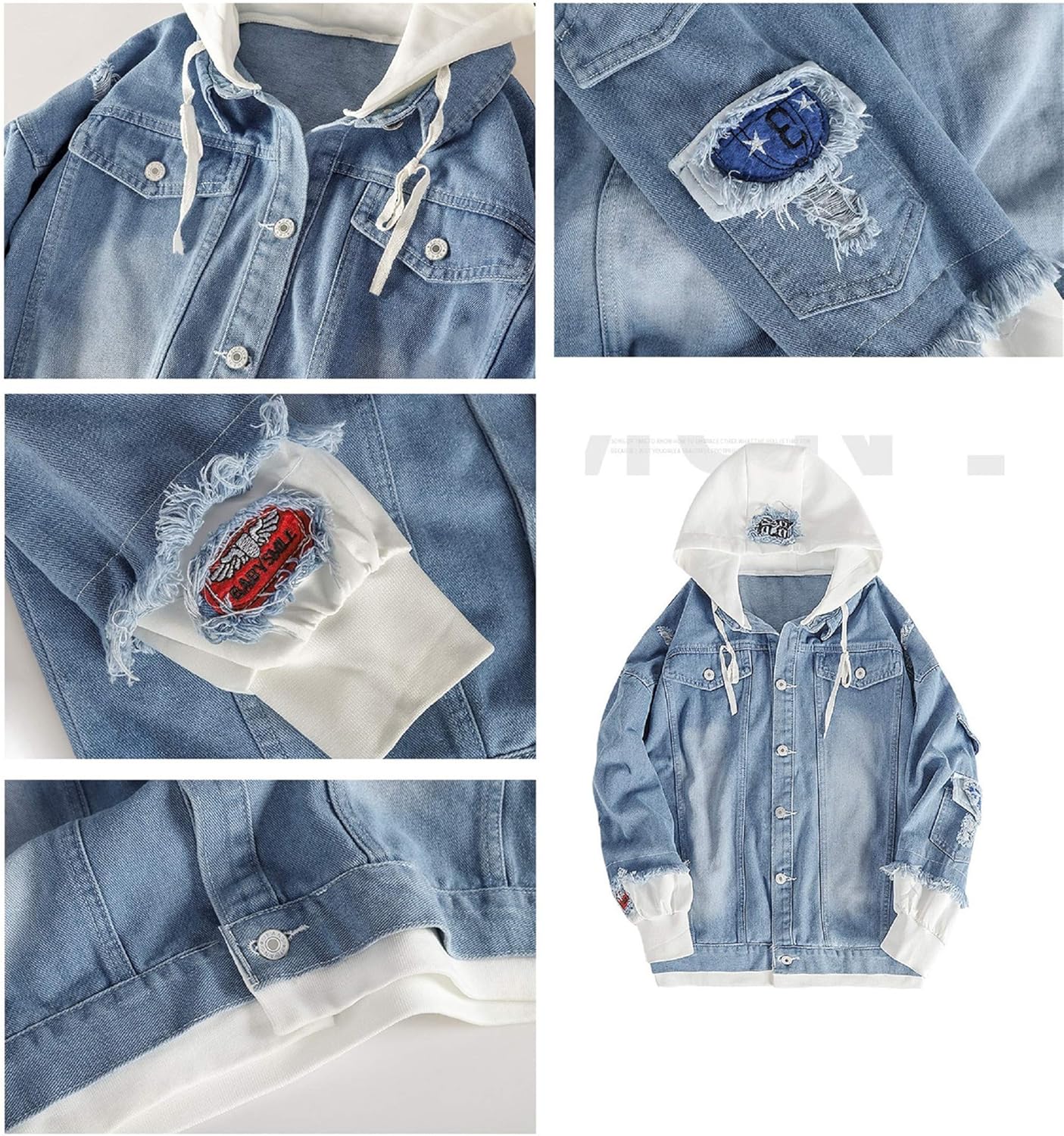 Anime Toilet-Bound Hanako-kun Denim Jacket Hoodie Cosplay Sweatshirt Fleeces Costume Pullover