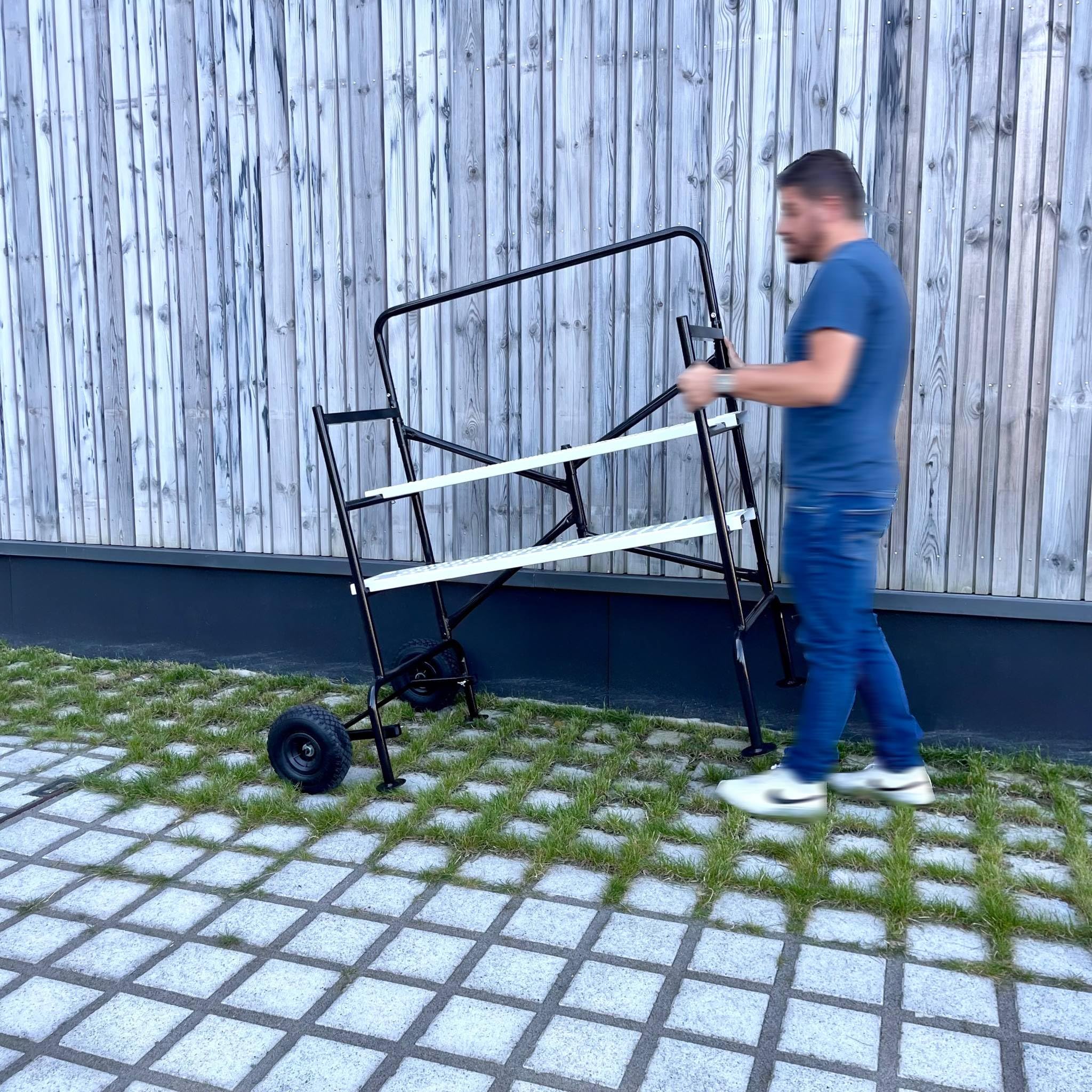 Alice's Garden - Echafaudage Roulant et Pliant sur Deux Niveaux - Mobile. 2 Roues. L140x l78 x H135cm Ouvert. Poids supporté 150 kgs