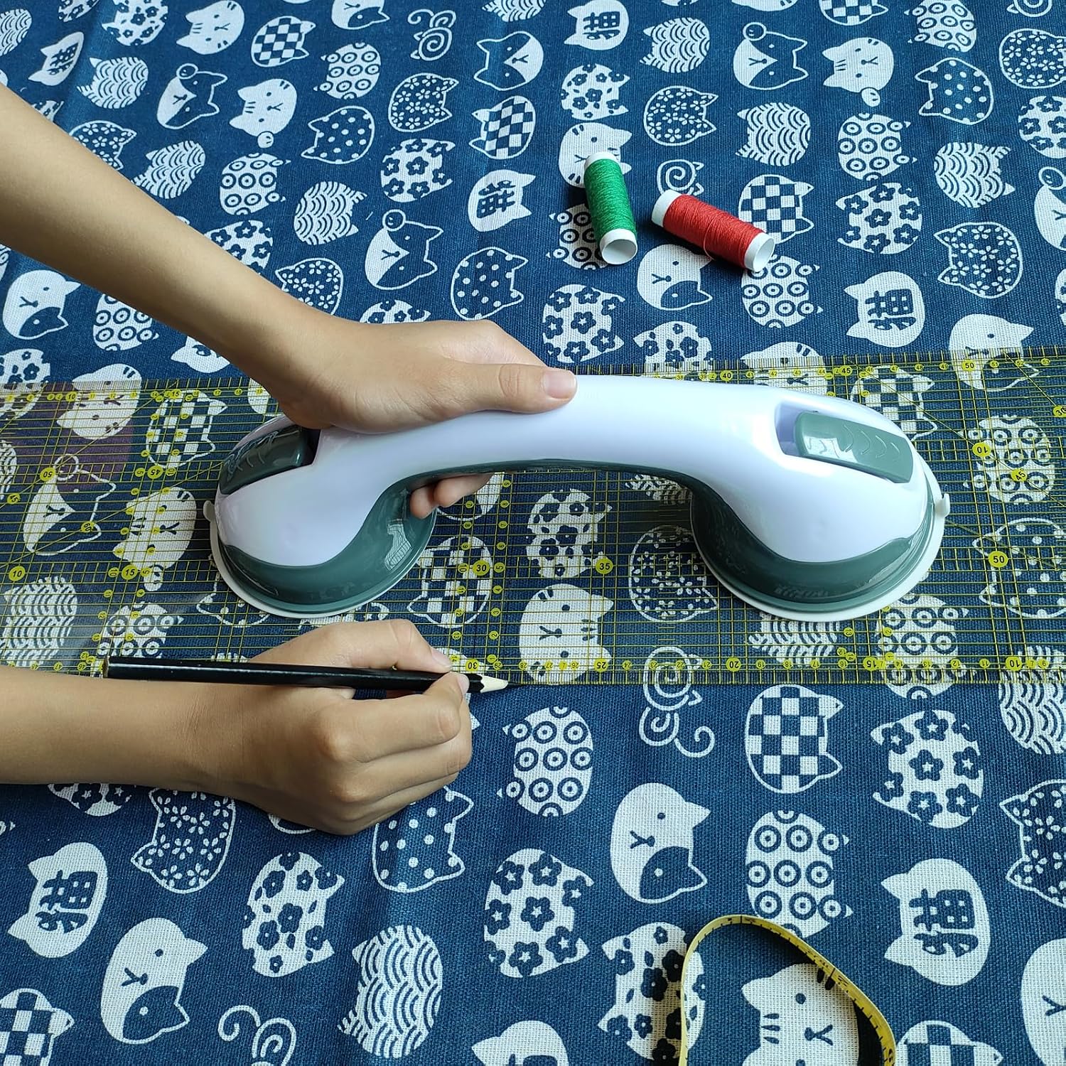 Grip Double Suction Cup DIY Sewing Tools Handle for Quilting Patchwork
