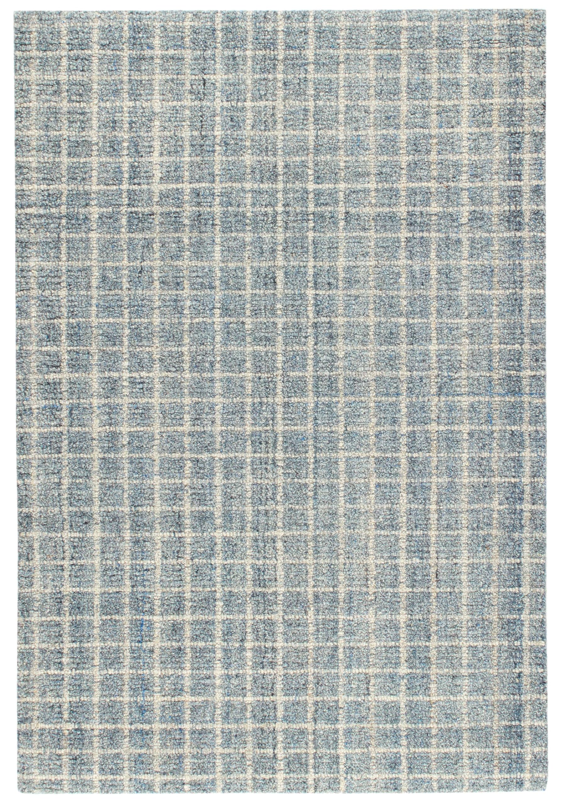 Dash and Albert Conall Wool Area Rug - 2' x 3' Slate Checkerboard Hand Micro Hooked Accent Rug - Durable, High Traffic Areas Living Room, Hallway, Stairs