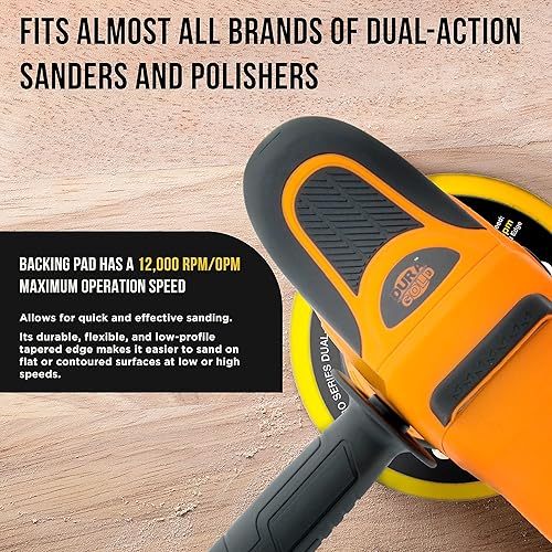 Miniatura 4 de Dura-Gold Pro Series - Almohadilla de placa de soporte para lijadora PSA DA de 6 pulgadas, borde flexible de perfil bajo, almohadilla de lijado