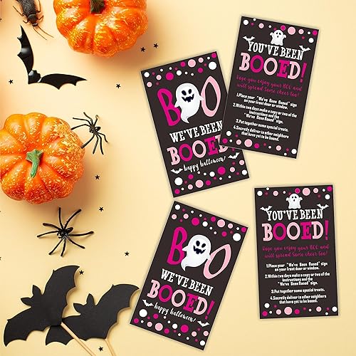 Miniatura 3 de Tarjetas de juego de propagación de Halloween, Has sido abucheado! Hemos sido abucheados! 50 tarjetas de juego para compañeros de trabajo, familia,