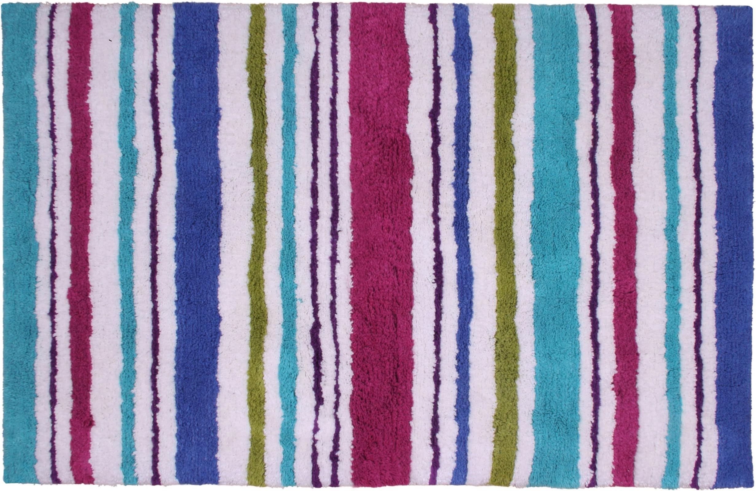 100-Percent Cotton Carousel Stripe Bath Mat, 24 by 36-Inch, Multicolor
