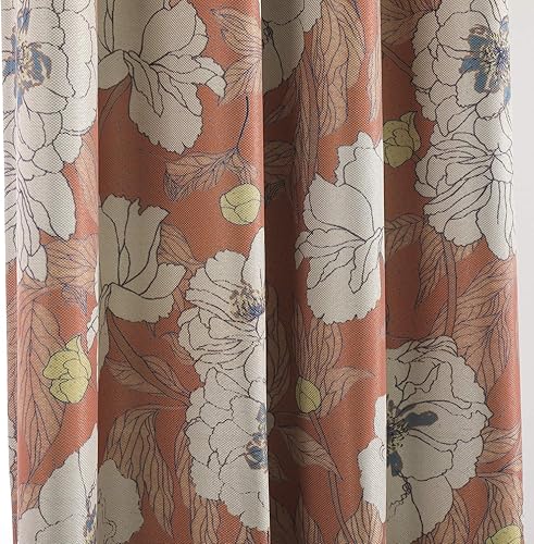 Miniatura 3 de Taisier Home Elegantes cortinas de lino sintético para sala de estardormitorio, privacidad añadida que reduce la luz con patrón de flores (2