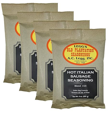 A.C. Legg - Condimento italiano para salchichas picantes, paquete de 4