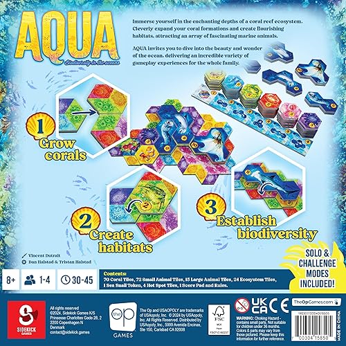 Miniatura 4 de Juego de mesa Aqua  Arte de Vincent Dutrait  Divertido juego de estrategia para adultos y familia  Juego temático de colocación de azulejos