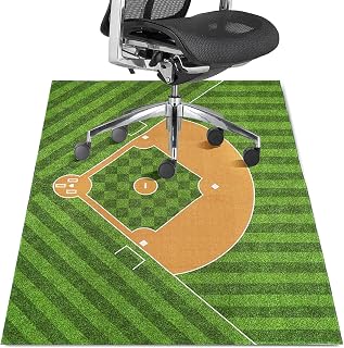 Gaming Chair Mat for Hardwood Floor 36"X 48" Heavy Duty Office Desk Chair Rug for Under Game Rolling Chairs Computer Decor Protect Mats Low Pile Non-Slip Rubber for Carpet & Tile Floor-Baseball