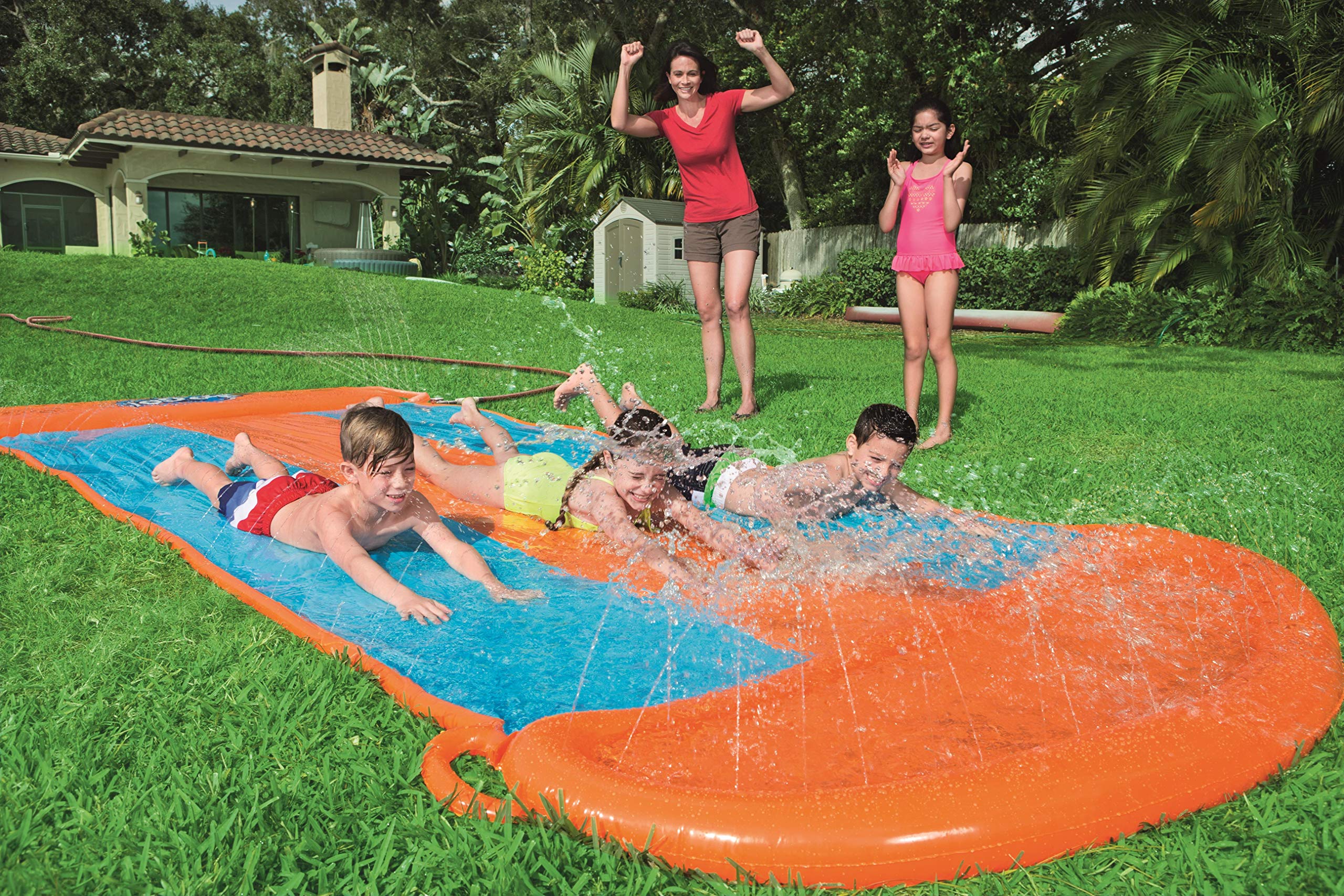 H2Ogo!- Scivolo Aqua Ramp Triplo, 3+ Anni, Cm.549, Multicolore, 52249