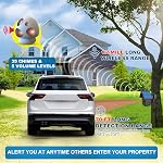 HTZSAFE Driveway Alarm- Driveway Alarms Wireless Outside Weatherproof Solar Motion Sensor&Detector- 1/2 Mile Long Range Driveway Alarm System- 1 Receiver + 2 Sensors