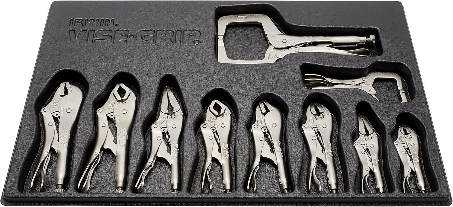 IRWIN VISE-GRIP Locking Pliers Set with Tray, 10-Piece (1078TRAY) - - 