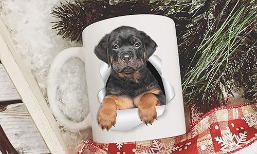 Miniatura 6 de Winston & Bear Rottweiler - Taza de café de cerámica divertida para los amantes de los perros, mamá y papá Rottie (11 onzas)