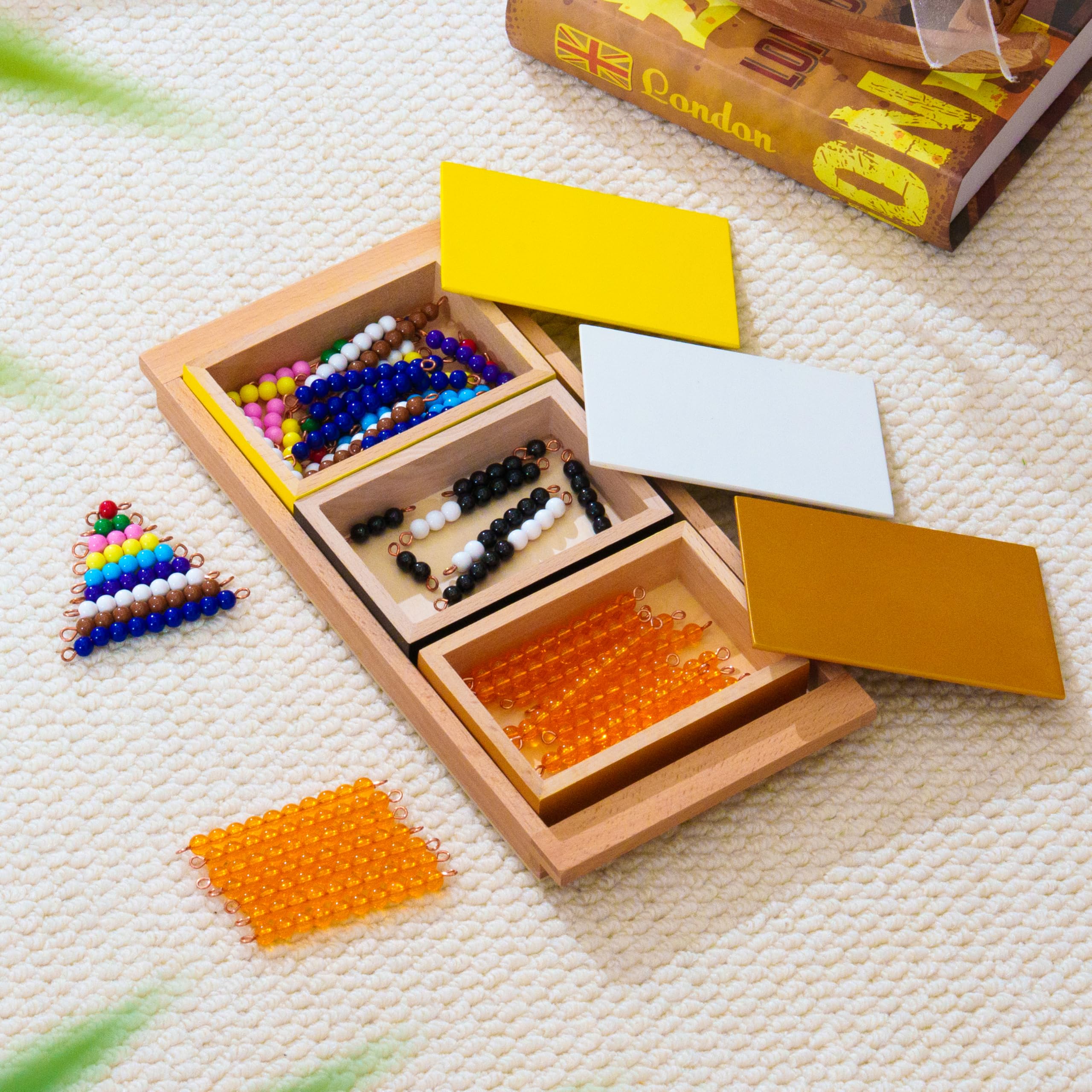 Montessori materiały matematyczne – drewniana zabawka edukacyjna do liczb i liczb, przedszkola i szkoły podstawowej, szkoły domowej i klasy od 3 lat (Montessori gra w węże)