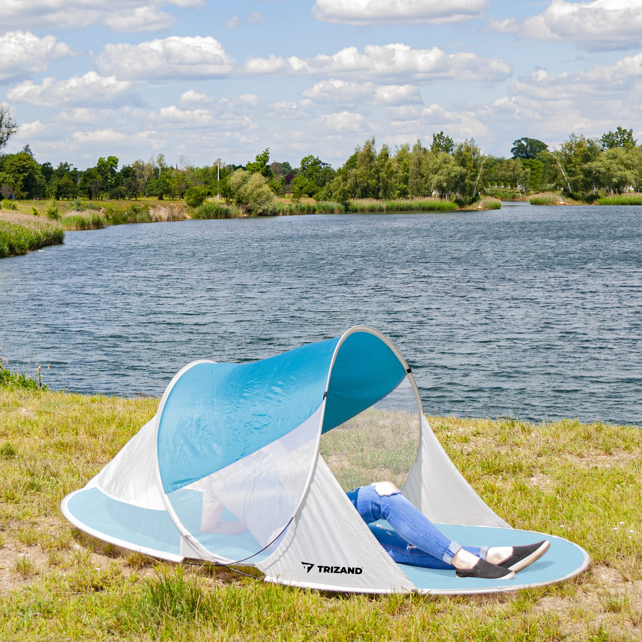 Tente de plage pop-up - Accessoires - Sac de transport - Protection UV - Protection contre le vent - 2-3 personnes - 20974