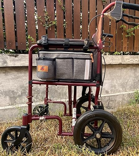 Miniatura 3 de PF - Accesorios para sillas de ruedas, bolsas impermeables para colgar de lado con organizadores de almacenamiento de líneas brillantes para el