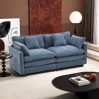 Vista 14 de Ihanherry Sofá Modular en Forma de U de 146" Moderno, Conjunto de Sillonetas en Nube con 2 Otomanos, Sofá de Chenilla de 6 Asientos con Asiento Café