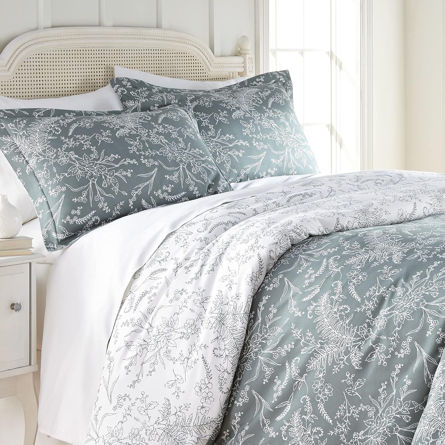 Southshore Fine Linens - Winter Brush Print - Reversible Comforter Sets, 3 Piece Set, Full / Queen, Teal : Home & Kitchen