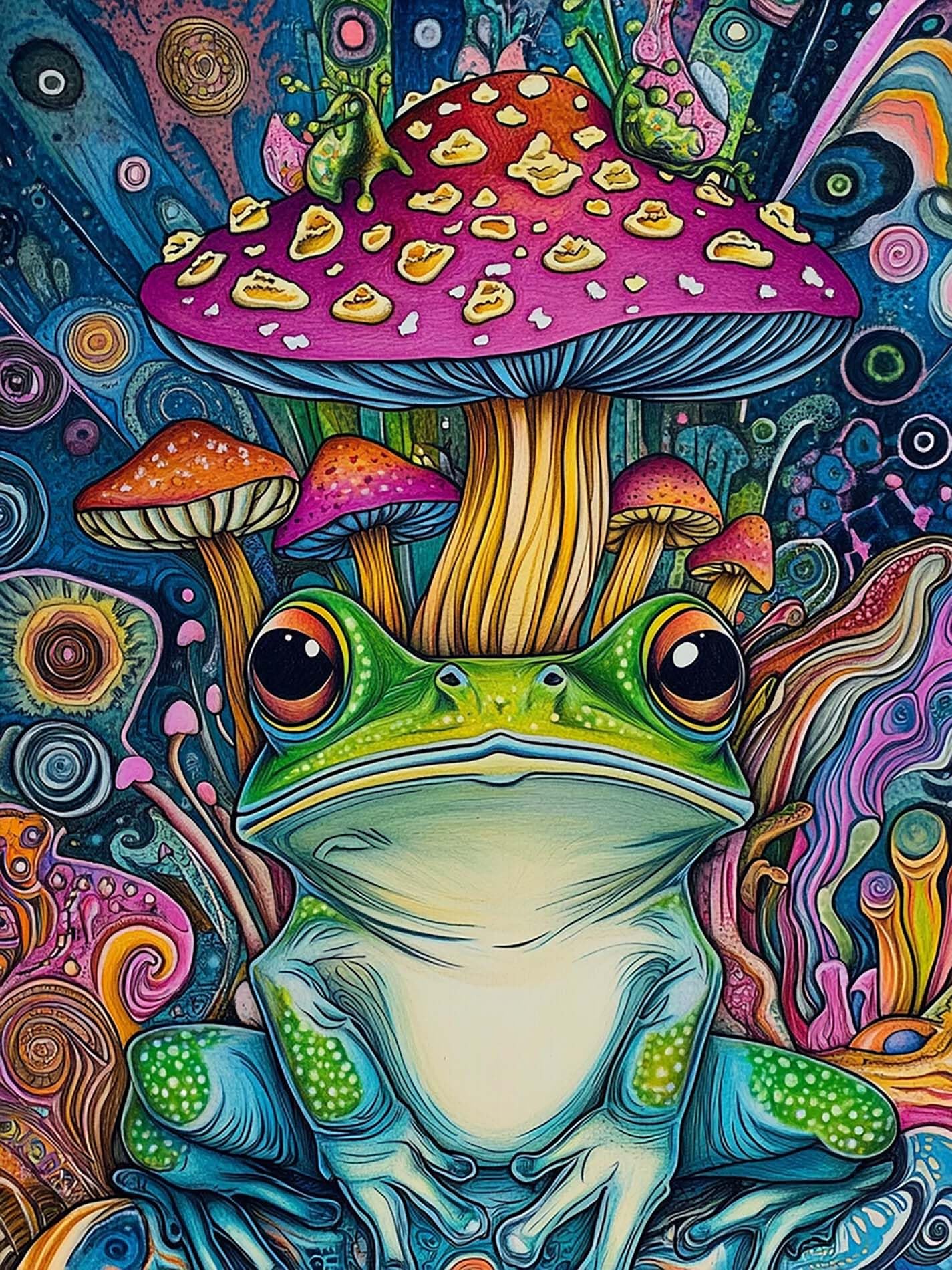 VAIIEYO 5D DIY Diamond Art Kits for Adults Frog, Diamond Painting Animal, Paint by Numbers Full Drill Round Rhinestone Craft Canvas for Home Wall Decor Gift 12x16 inch-45