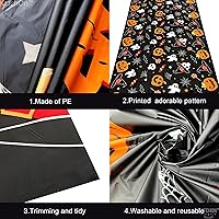 Vista 3 de KatchOn Manteles de Halloween de 54 x 108 pulgadas, paquete de 3 unidades, manteles desechables de plástico para decoraciones de Halloween