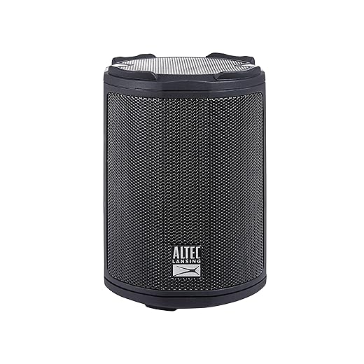 Altec Lansing HydraMotion Wireless Bluetooth Speaker with 360 Degree Sound, Portable IP67 Waterproof for Outdoors, Shockproof, Snowproof, Everything Proof, 12 Hour Playtime (Black)