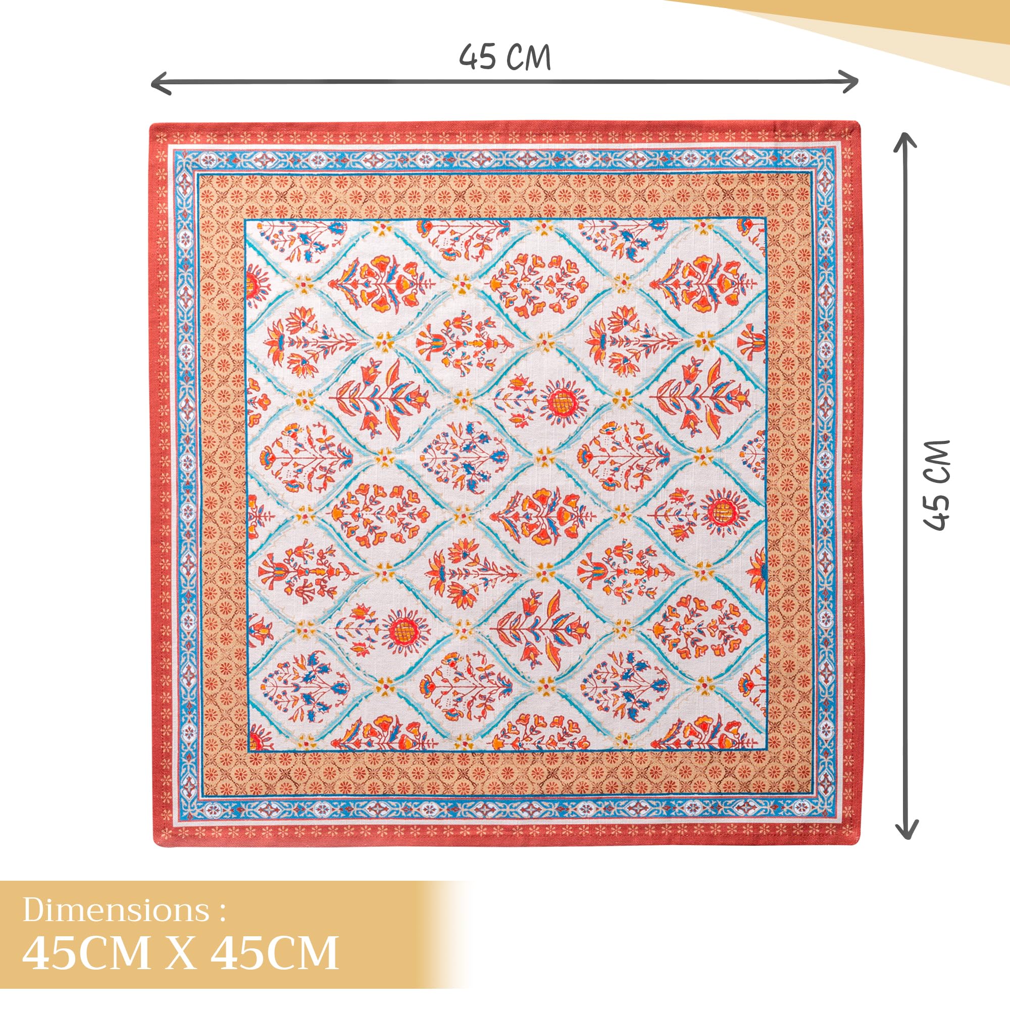 Maison d' Hermine Juego de 4 servilletas 100% algodón, suaves y cómodas, perfectas para comidas familiares, bodas, cócteles, cocina, hogar, primavera/verano, Pascua (45 cm x 45 cm)
