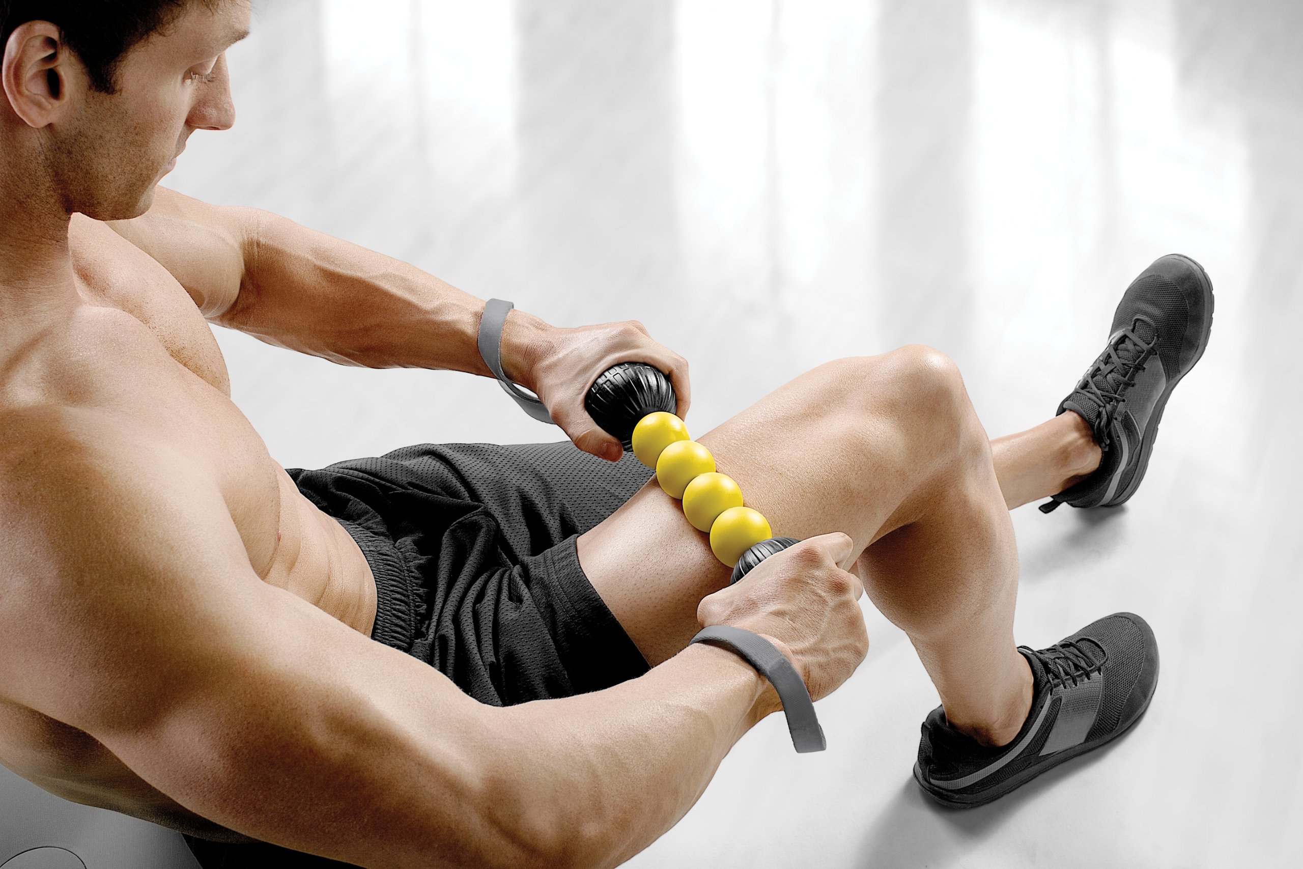 SKLZ Europe GmbH Massageroller AccuRoller - Selbstmassage Stick und Bälle, gelb-schwarz, One Size, APD-ACRL01-04