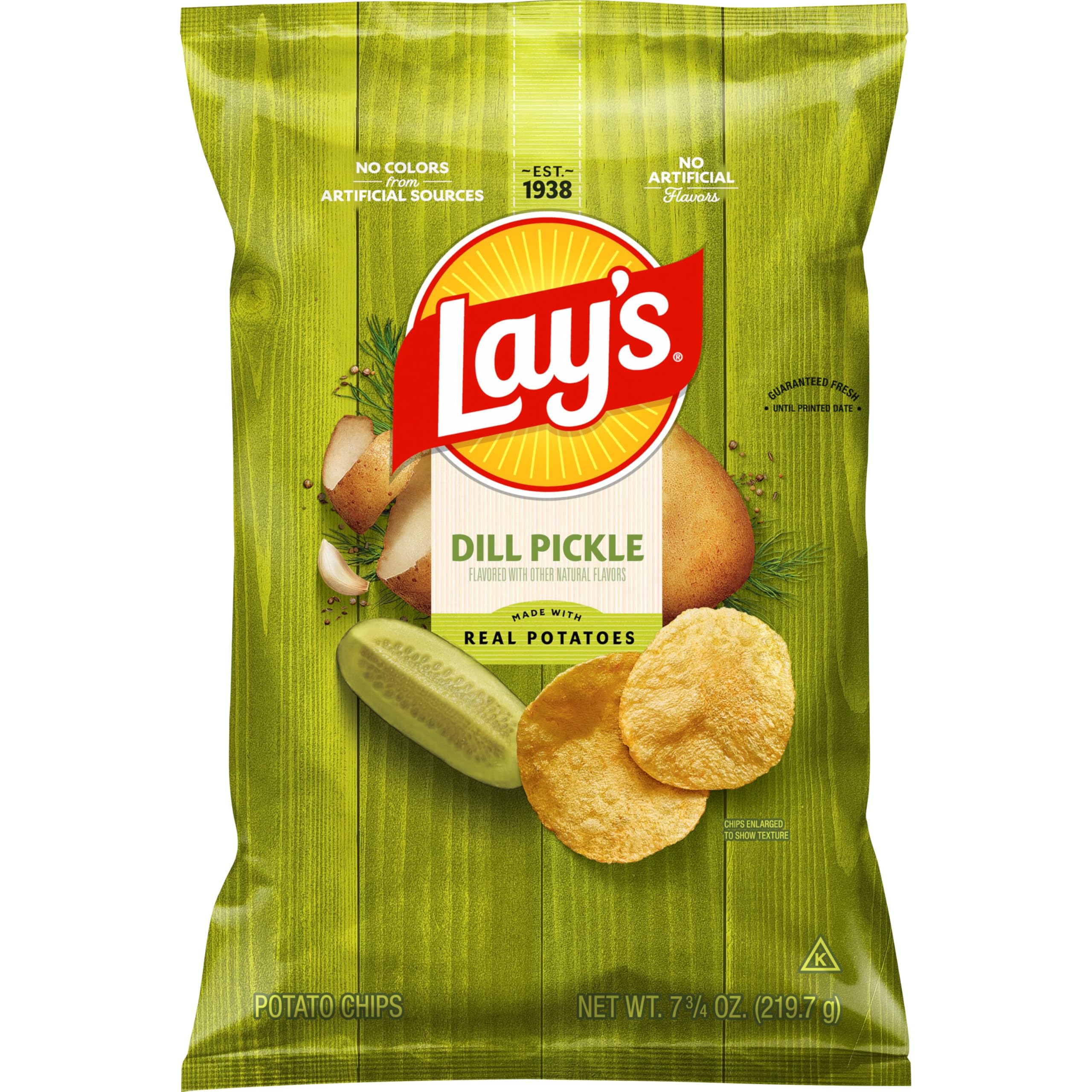 Potato Chips Dill Pickle Flavor, 7.75 Oz