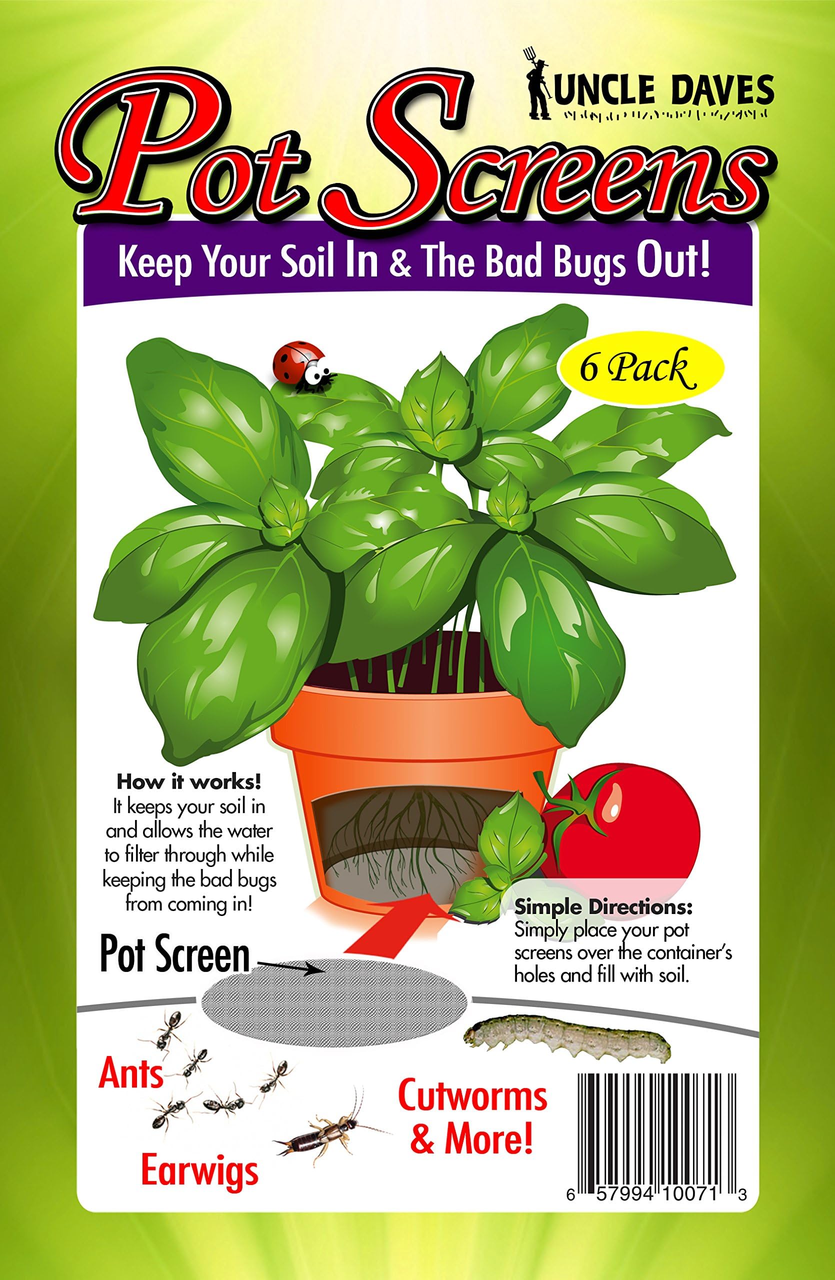 Uncle Daves Pot Screens - Ideal for Pots, Planters, Bonsais and Any Plant Containers