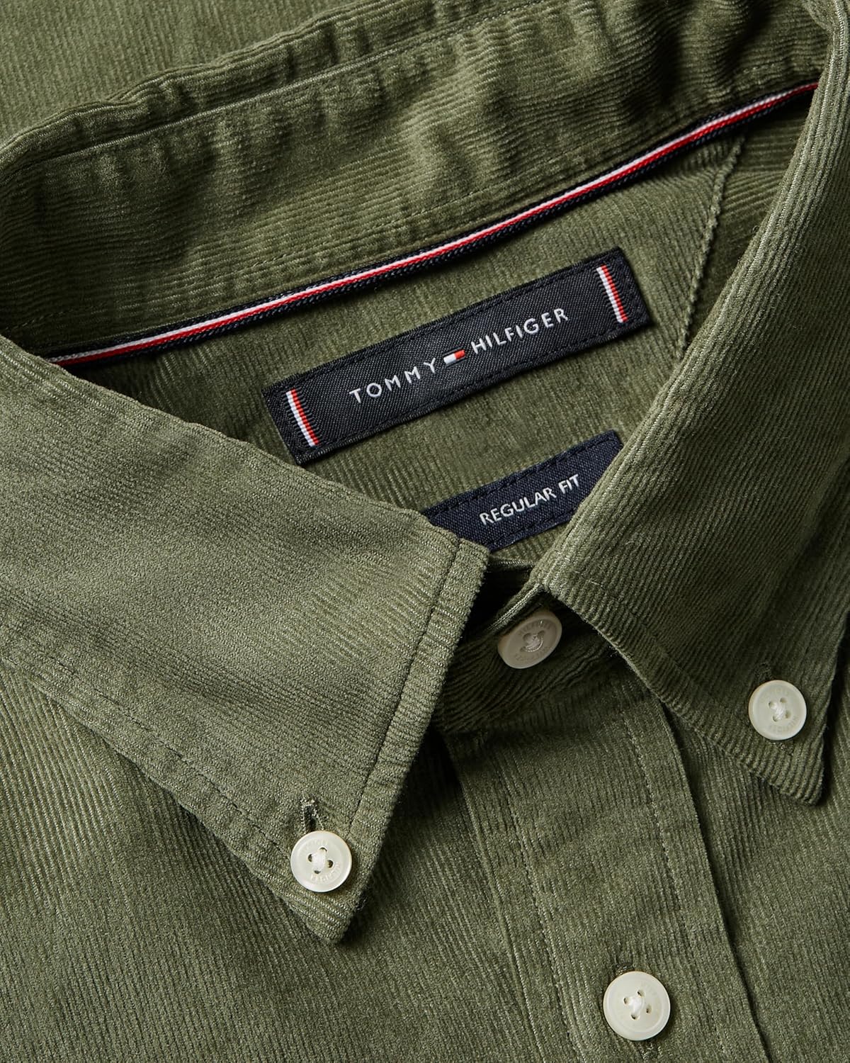 Tommy Hilfiger Mens Long Sleeve Corduroy Shirts in Regular Fit, Men's Button Down Shirt - Image 5