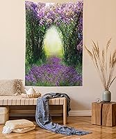 Vista 37 de Ambesonne Tapiz de Saguaro, Blooming Palo Verdes y Saguaros at 4 Peaks Hills Phoenix Arizona, colgante de pared para dormitorio, sala de estar