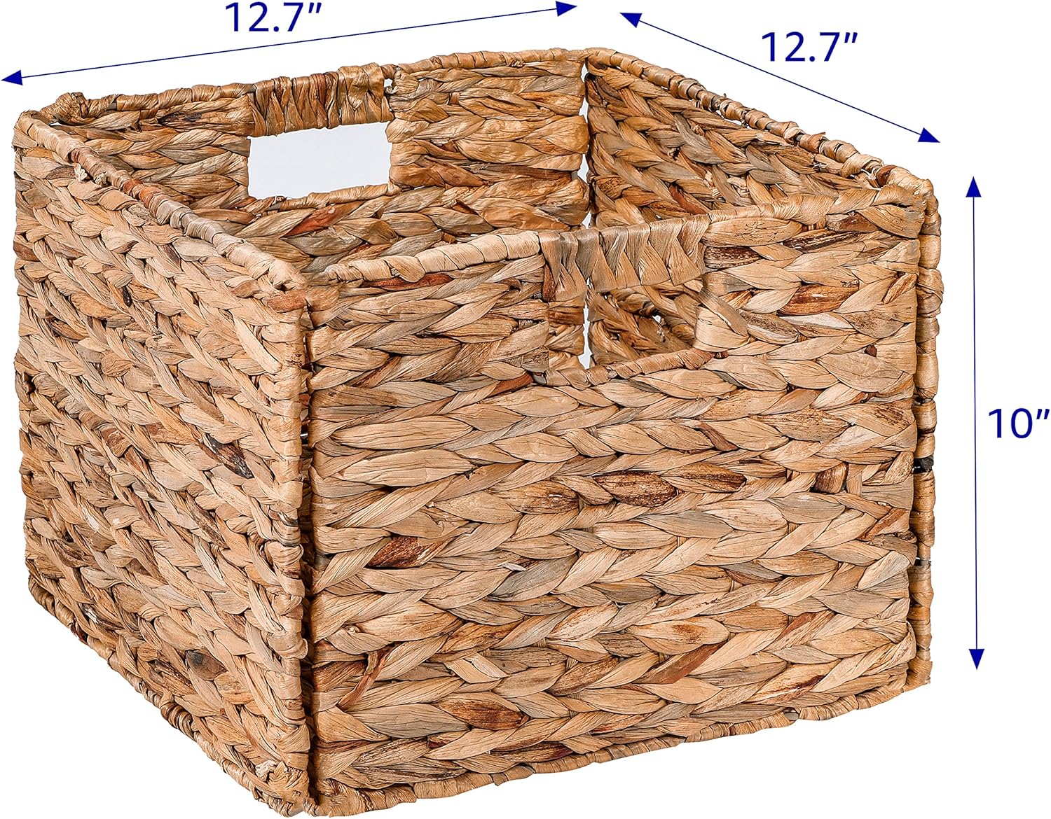 Trademark Innovations Foldable Hyacinth Storage Baskets with Iron Wire Frame (Set of 4)